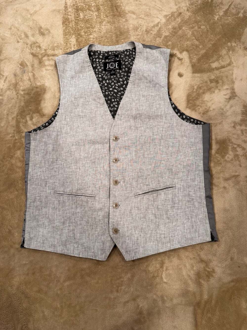 Joseph Abboud Slim Fit Linen Cotton Vest & Pants Set Medium 32x30 Altered Hem